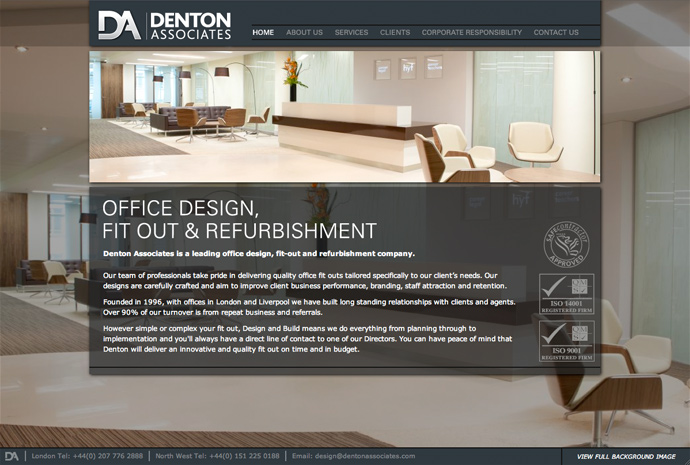 Screen grab of website