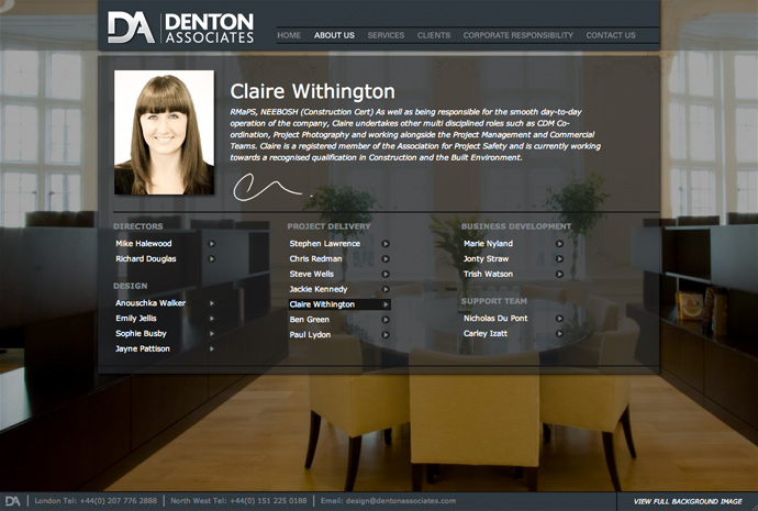 Denton Associates website screen 2